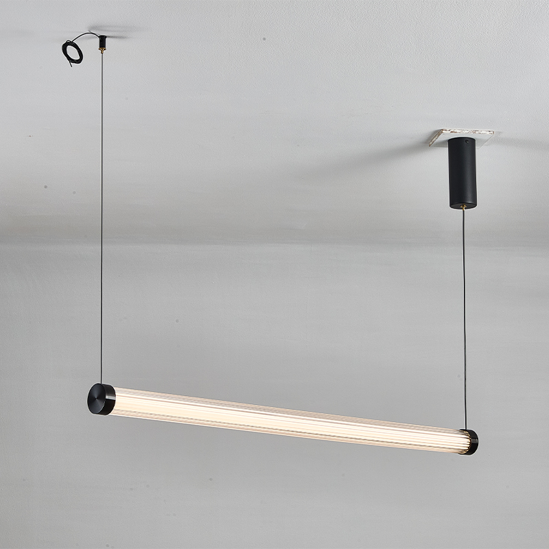 Dimmable Linear Hanging Lamp for Kitchen Island Dining Room & Bar Lighting Sleek Modern Aluminum LED Pendant Light