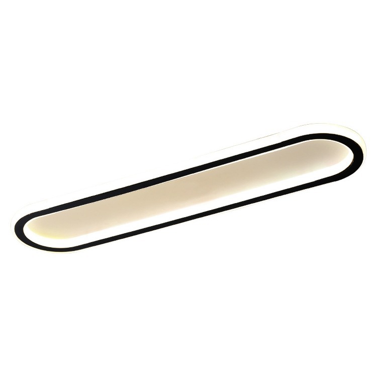 Long Stripe LED Ceiling Light Oval Modern Black Aisle 40/60/80cm Bedroom Living Room Porch Living Room Indoor Lamp and Lighting
