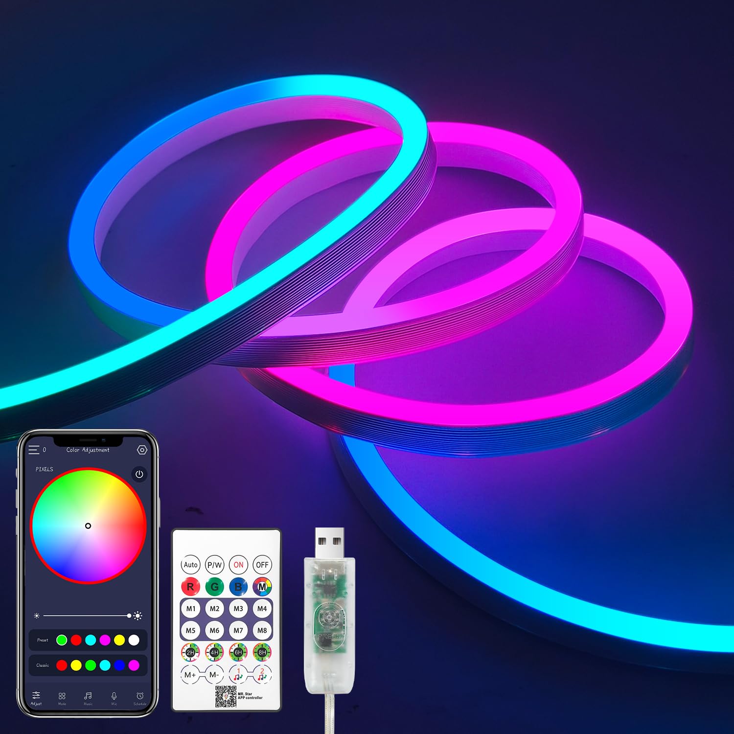 24V Dimmable LED Strip Lights DIY Flexible Silicone Waterproof Bedroom Gaming Bedroom Outdoor Decor LED Neon Rope Lights