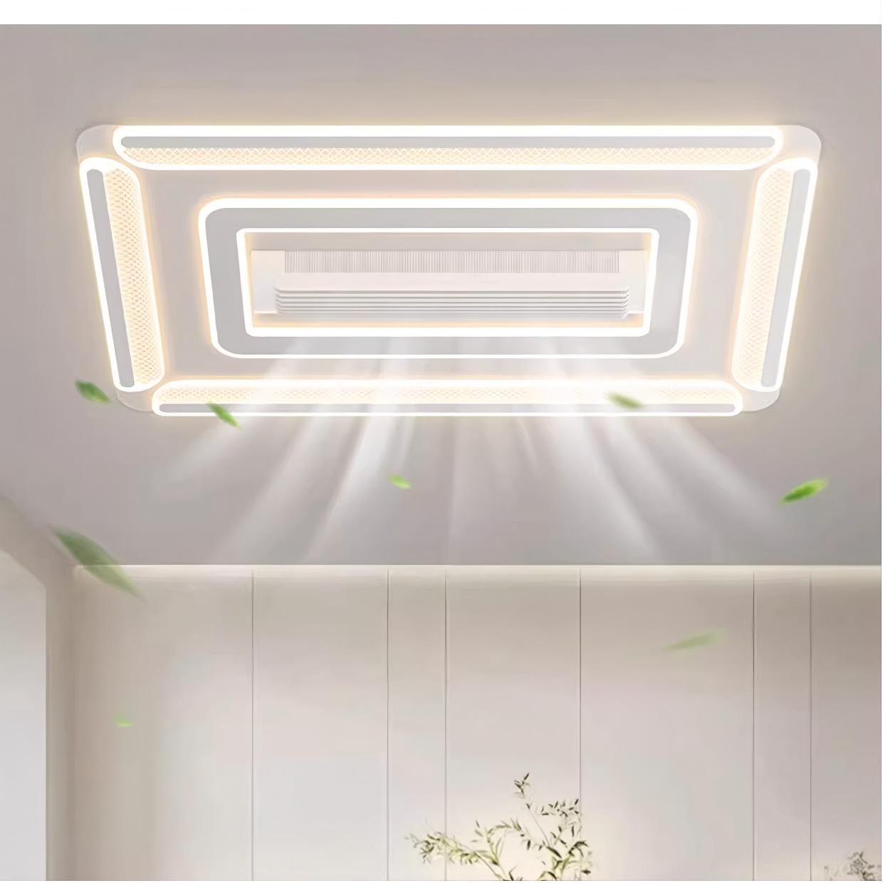 LED Invisible Bladeless Ceiling Fan Light Brushless Motor 6speed Remote Control Dimming Ceiling Fan Light Bedroom Fan With Light