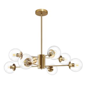 8-Light Globe Sputnik Chandelier Modern Gold Sputnik Chandelier Mid Century Globe Pendant Light Chandeliers for Kitchen Bedroom