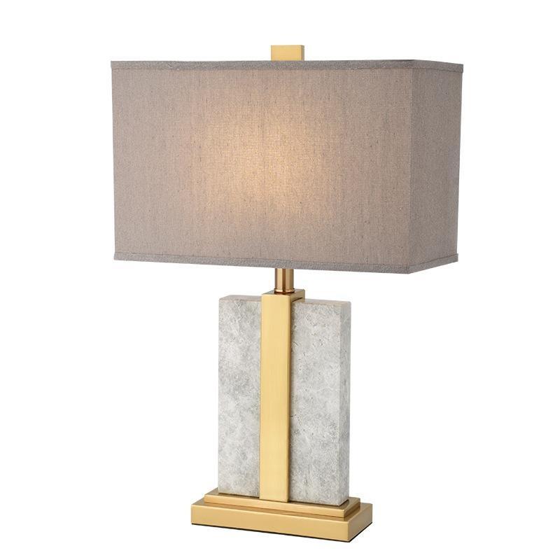 Modern Bedroom and Living Room Marble Base Fabric Shade Light Home Decoration Table Lamp