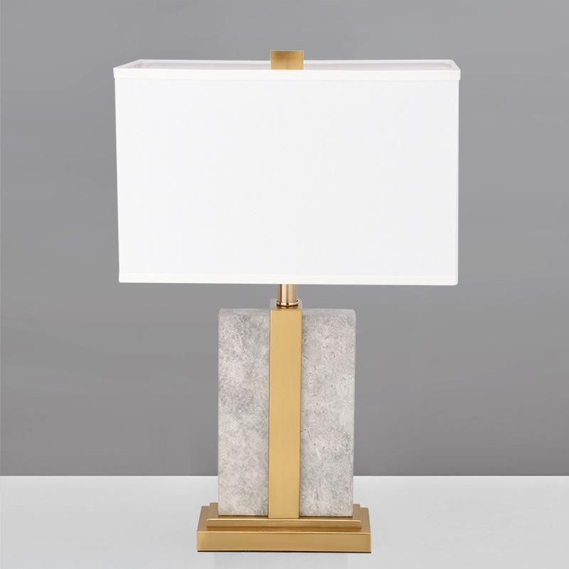 Natural Stone Modern Villa Marble Decoration Hotel Luxury Bedside Calacatta Viola Marble Shade Table Lamp Light