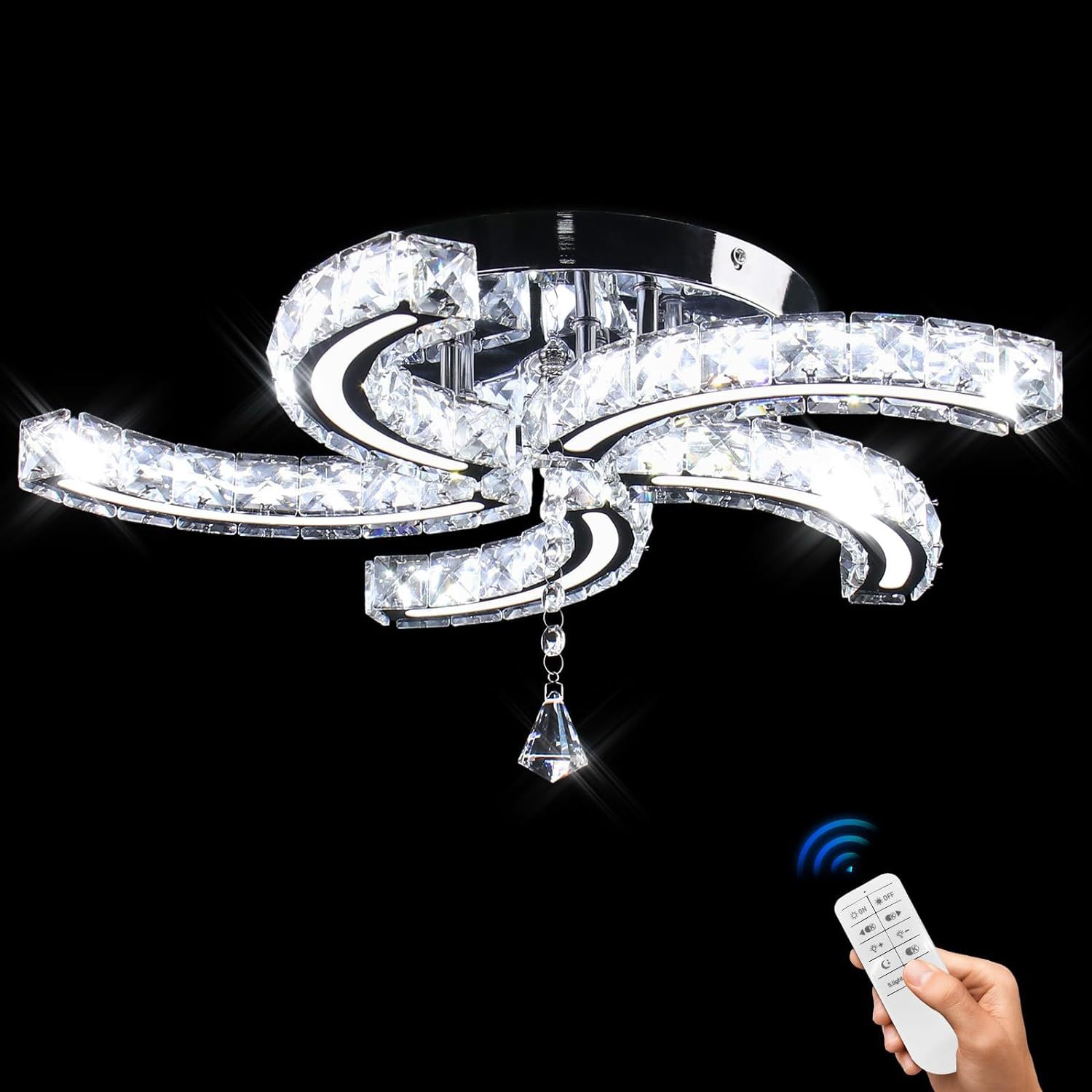 Modern Minimalist LED Ceiling Light Sleek Unique Crystal Design for Bedroom Living Dining Light Luxury Sleek Unique