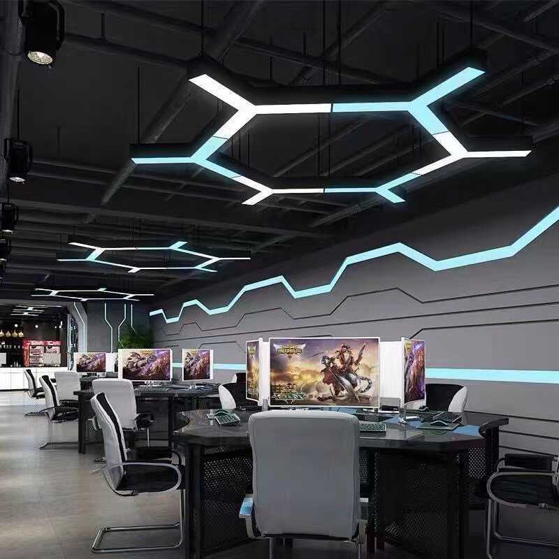 Hexagonal LED Ceiling and Garage Lights High-quality for Wall Decoration 3D Light Industrial Workshops