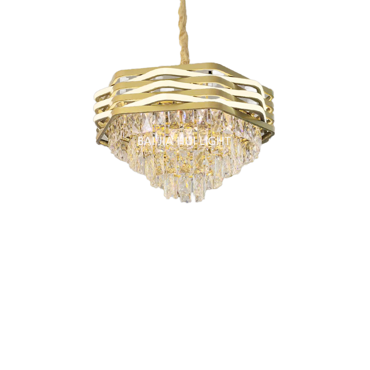 LED Crystal Chandelier Pendant Light Hanging High Quality Modern Gold Metal for Bedroom Living Room