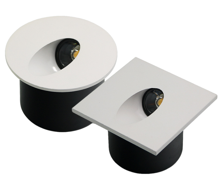 Square Round Aluminum LED Corner Wall Light Recessed LED Wall Light for Porch Pathway  Step Stair Outdoor Indoor