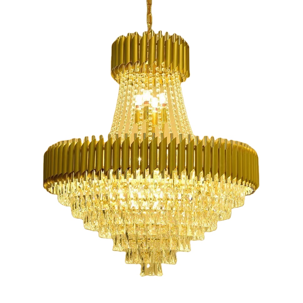 Modern Crystal Raindrop Pendant Chandeliers Dia80cm Gold Chandelier Ceiling Light Fixture for Dining Room Living Room