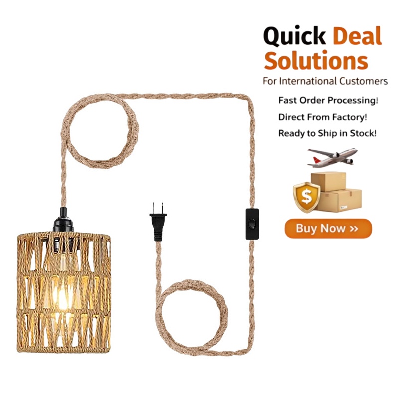 Modern Minimalist Handwoven Pendant Light Lampshade for Home Living Room and Tea Room