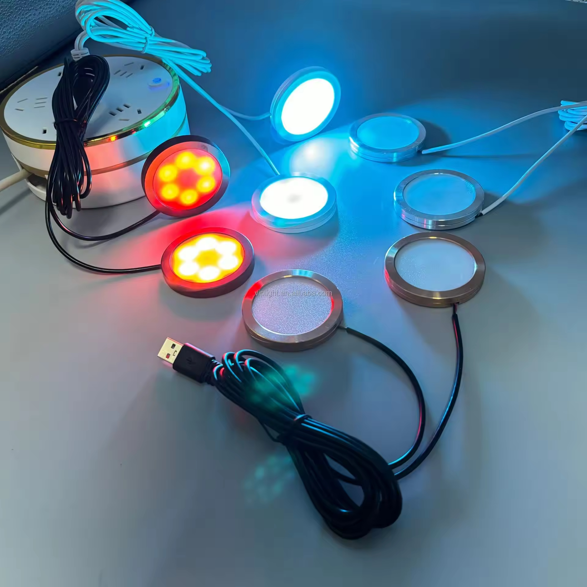 Modern USB Ultra-Thin LED Spotlights 5V IP33 Surface Mount for Display Cabinet Wine Cabinet Lights