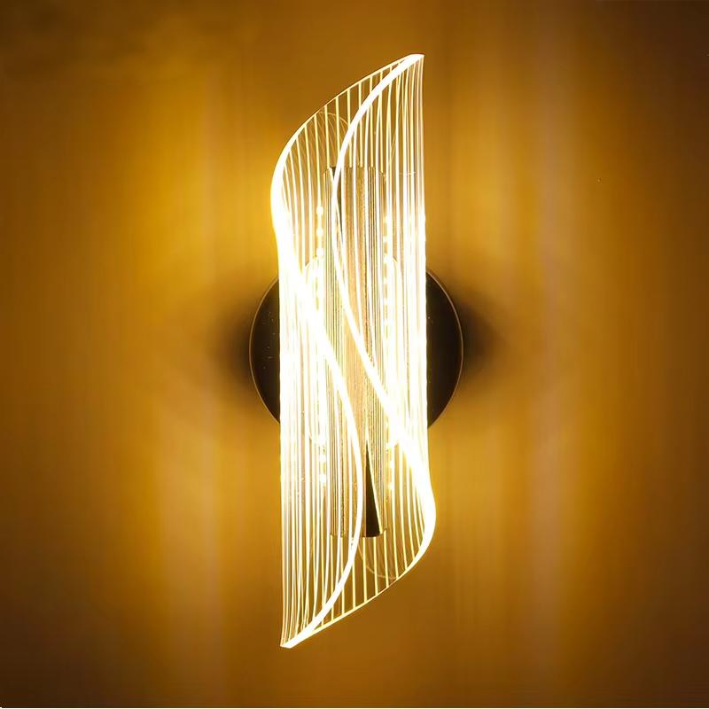 Modern Led Wall Lamp Streamer Scroll Design Indoor Wall Light for Bedroom Study Restaurant Hotel Living Room Background Wall