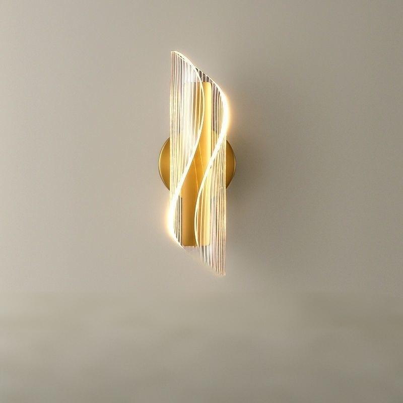 Postmodern Gold Copper Led Wall Lamp Indoor Decorative Sconce Acrylic Shade for Living Room Bedroom Loft Hotel