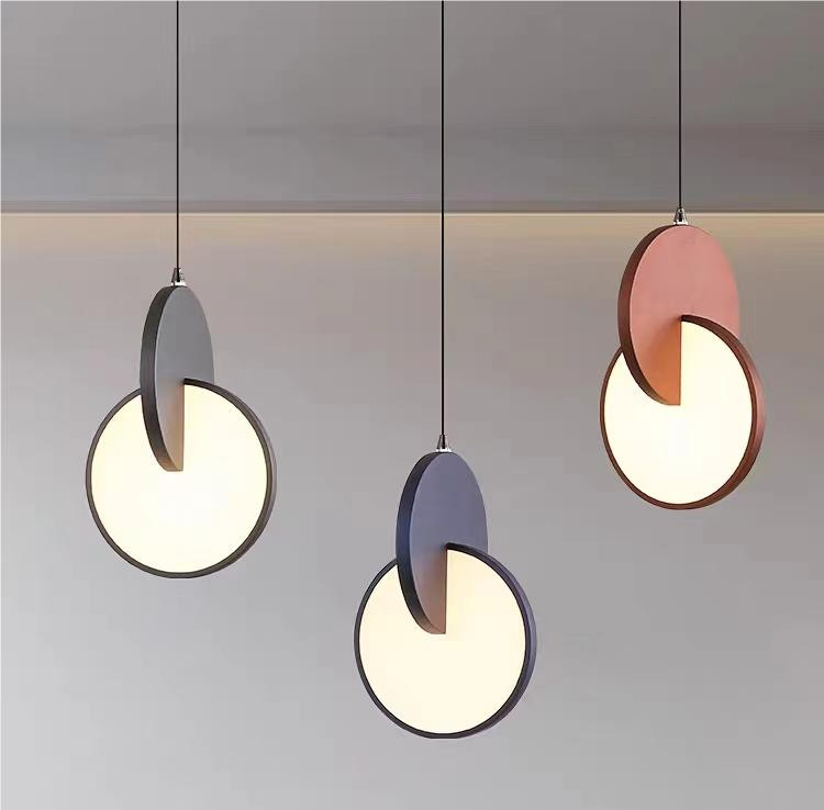 Minimalist Gold Silver Geometric LED Pendant Lamp Modern Hanging Light for Kitchen Dining Bedroom Living Room Home Decor