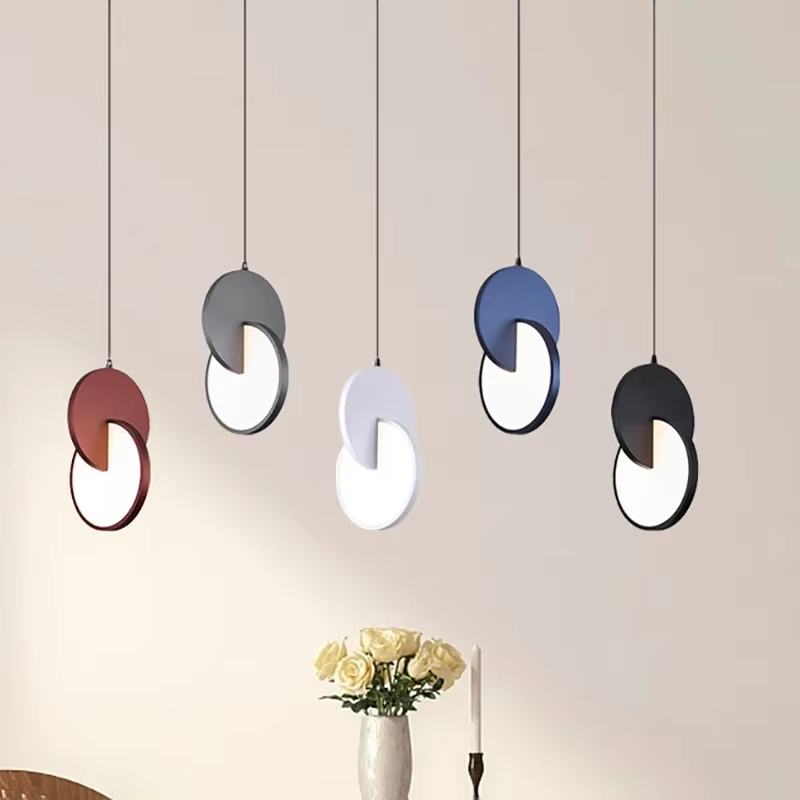 New Simple Color Single-head Chandelier Eye Protection Shop Entrance Hall Bar Bedroom Hanging Line Light Nordic Style Hot