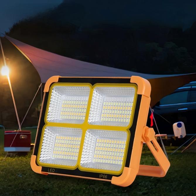Solar Led Camping Lantern Ip65 Waterproof Magnetic Hook Portable Type-C Rechargeable for Tent Hiking Fishing Emergency