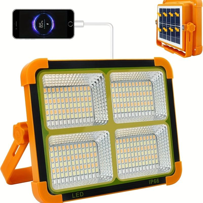 Solar Led Reflector Spotlight Ip65 Waterproof Magnetic Rechargeable for Camping Tent Garden Yard Security Light