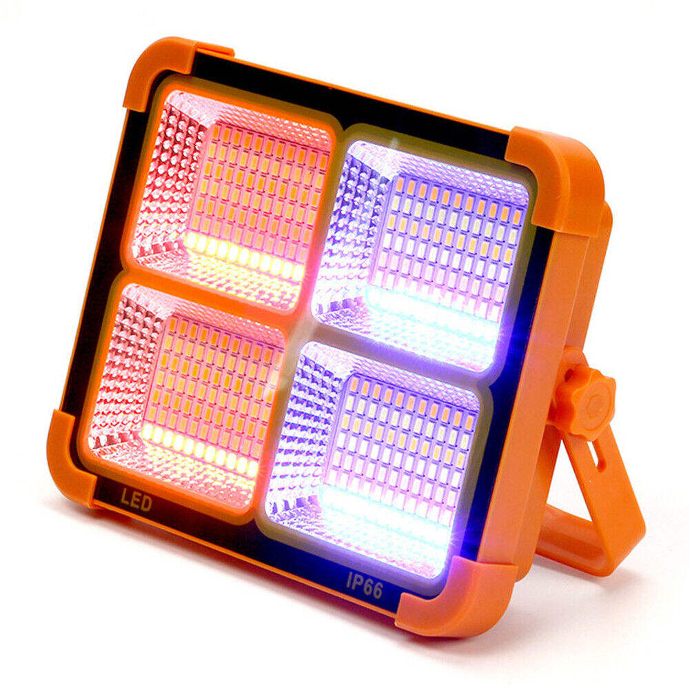 Portable Solar Led Spotlight Ip65 Waterproof Usb C Charging Magnetic Hook for Camping Hiking Fishing Emergency