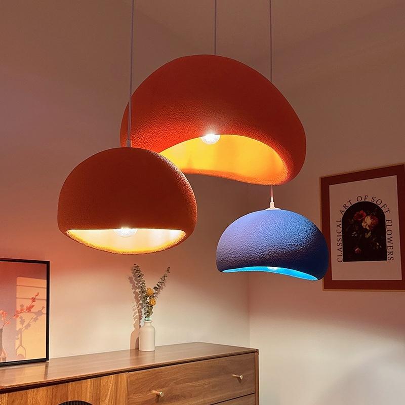 Cream Minimalist Irregular Cloud Shape E27 Adjustable Hanging Lamp Light for Cafe Bar Homestay Living Room Interior Decoration