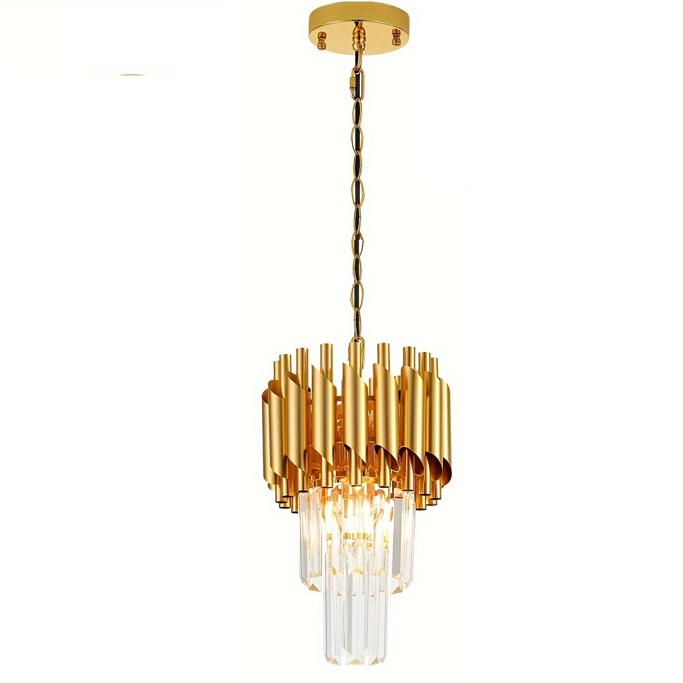 Modern Gold Mini Crystal Chandelier Raindrop Kitchen Room Hallway, Industrial