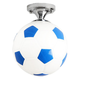 Soccer Ball LED Ceiling Lights Premium Glass for Creative Kids Boys Bedroom Decoration Football Bar Club Ceiling Lamp