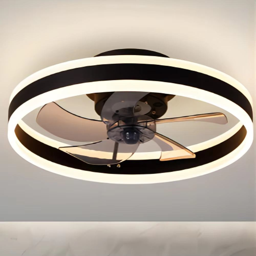 Cross-Border European 360-Degree Oscillating Ceiling Fan Light Smart Remote Control for Bedroom Living Room Dining Household