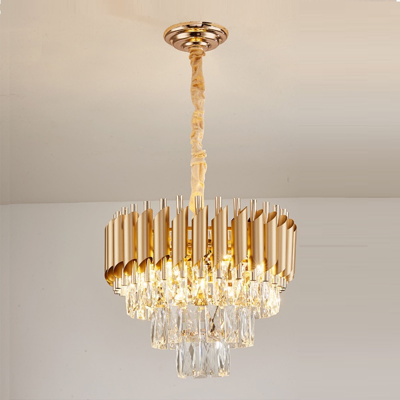 Modern Gold Crystal Chandelier Raindrop Kitchen Room Hallway, Industrial