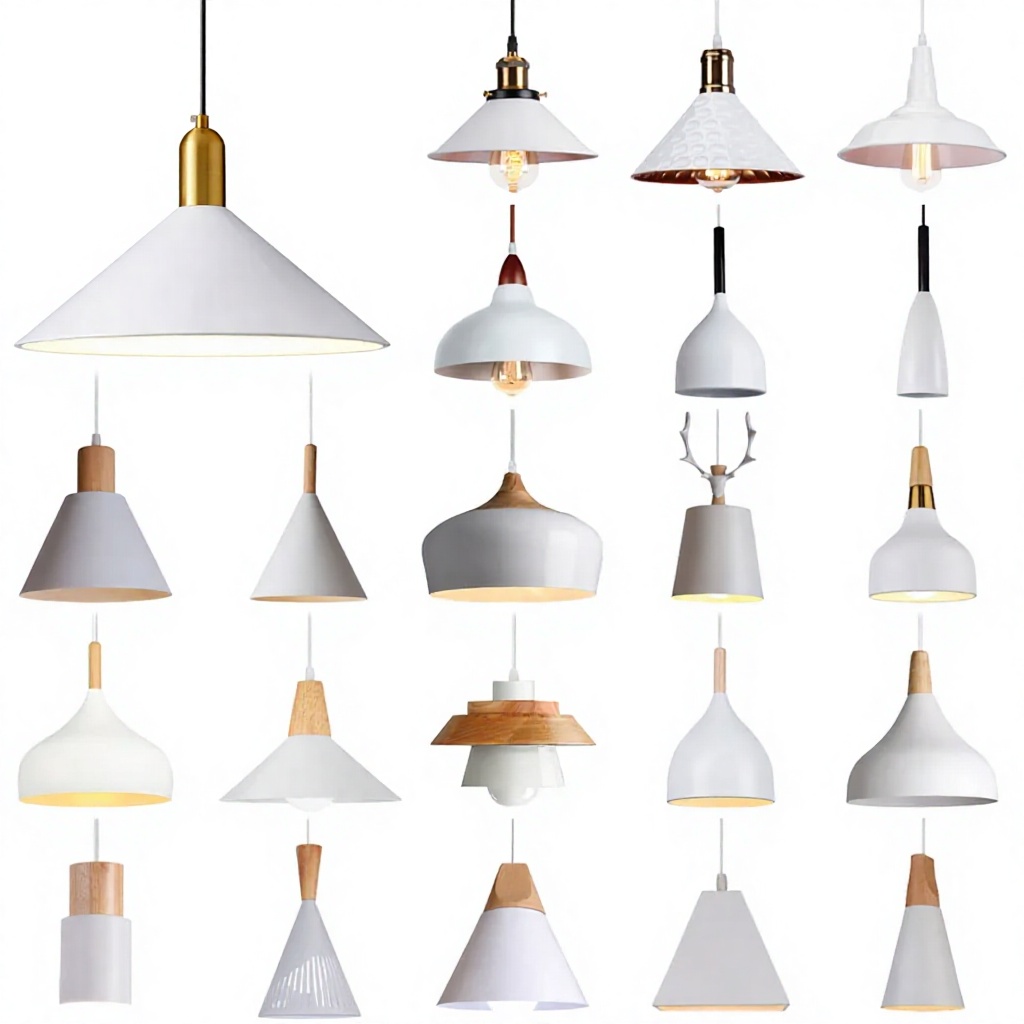 White Modern LED Pendant Light Metal Nordic Hanging Lamp Shade Kitchen Lighting Fixture Industrial Chandelier Living Room