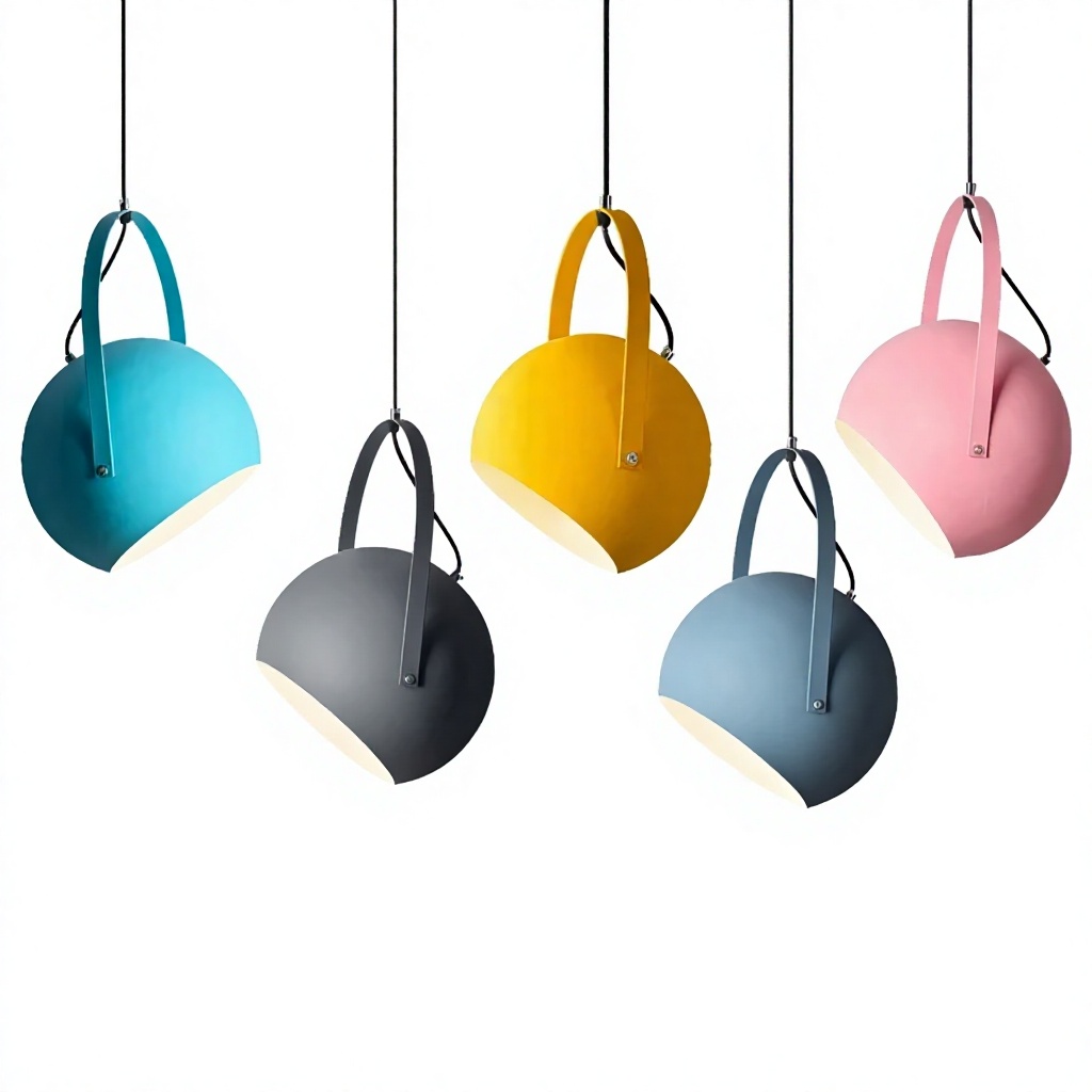 Macaron Colorful Rotatable Metal LED Pendant Lamps for Children's Room & Bedroom Modern Indoor Ceiling Lighting