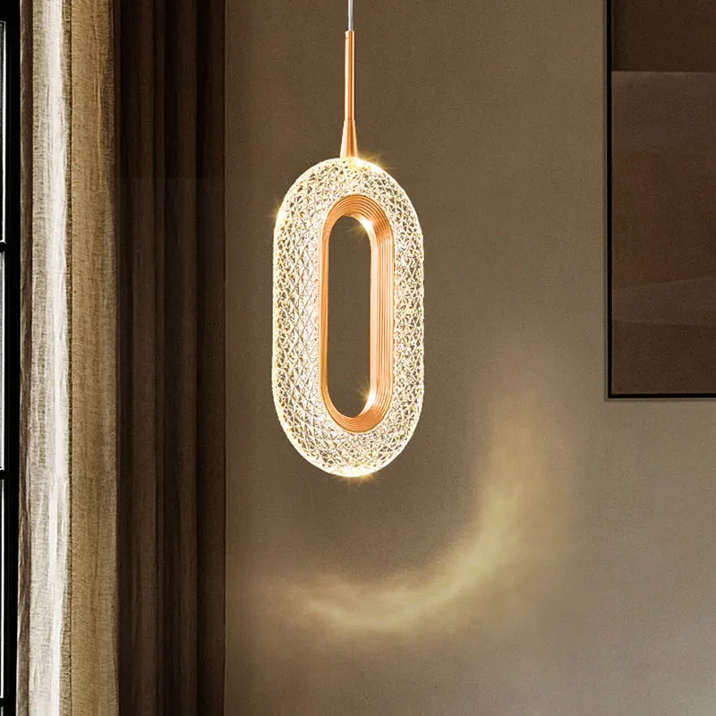 Modern Gold Metal LED Pendant Lamps Indoor Lighting for Home Decor Living Room Bedroom Bedside Hanging Lamp