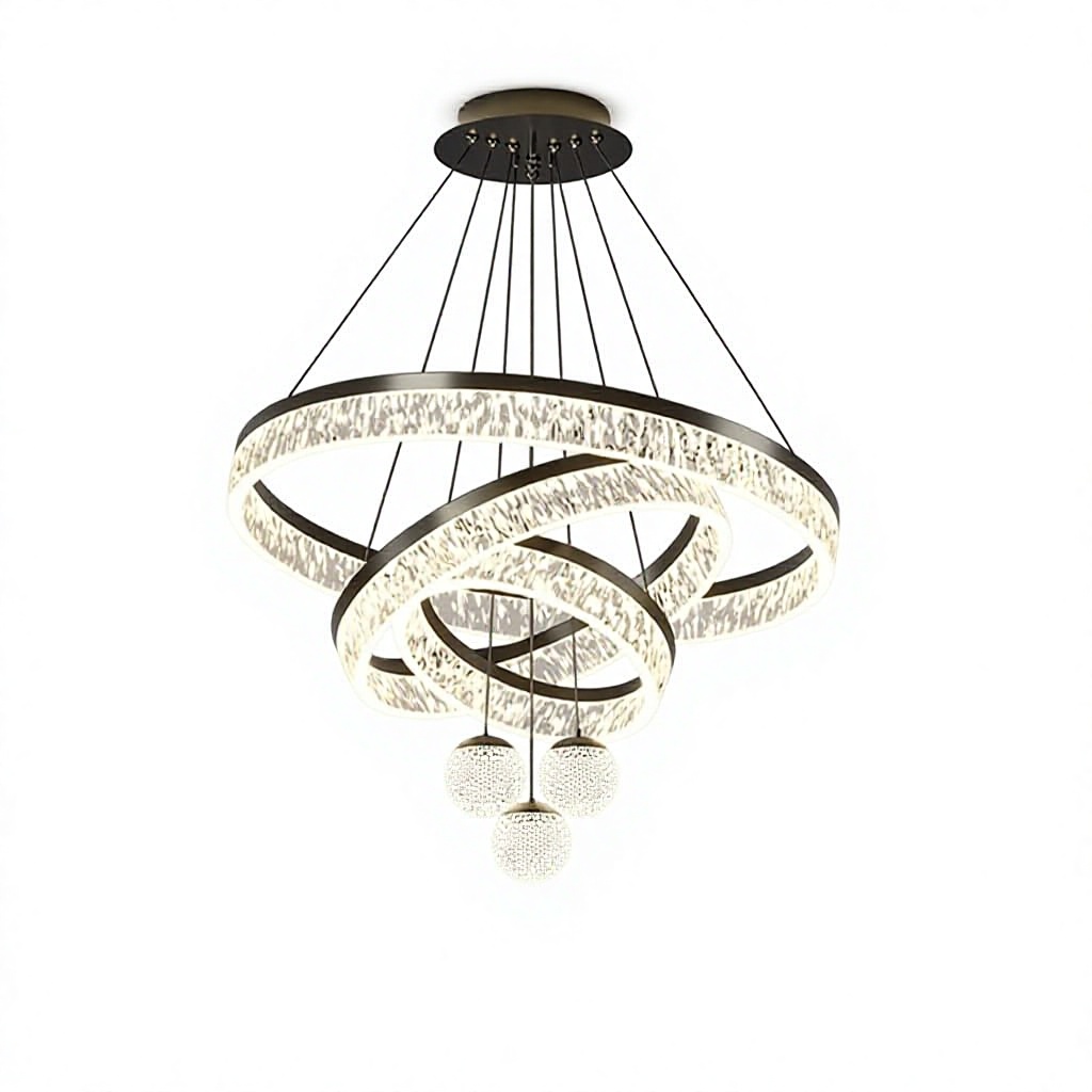 Modern Acryl LED Pendant Light Chandelier with Dimmable Remote Control for Living Room Dining Room Indoor Lighting