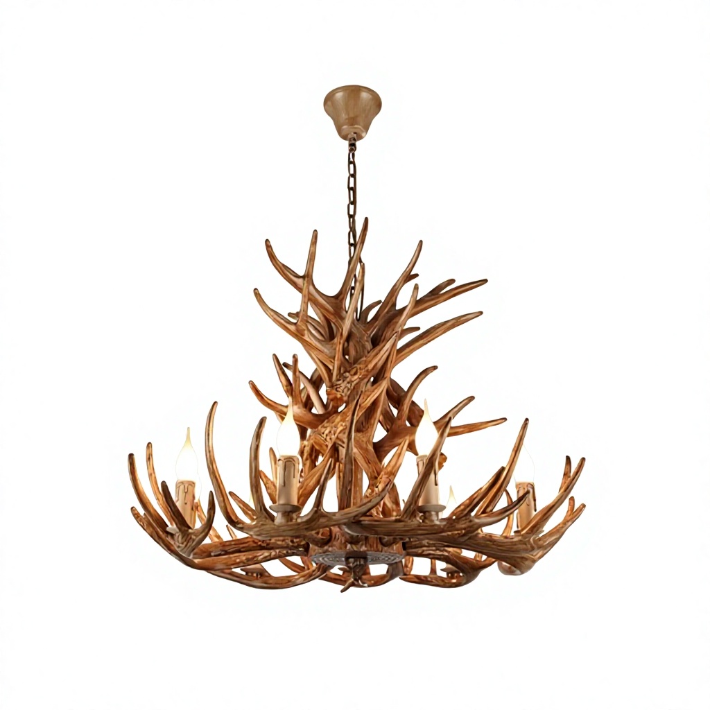 American Retro Nordic Industrial Style Resin Hanging LED Chandelier for Living Room Restaurant Coffee Shop Homestay Adjustable