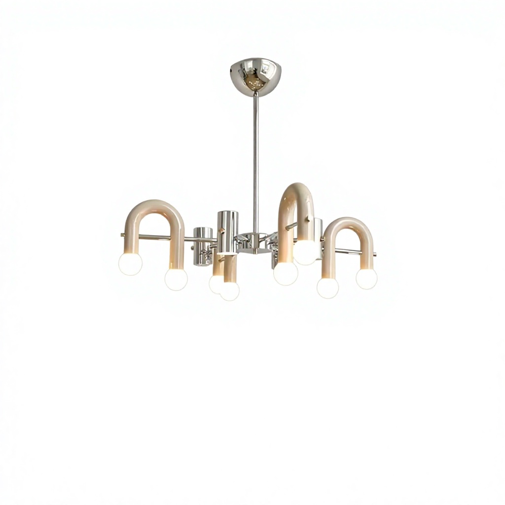 French-Nordic Iron LED Suspended Chandelier Warm Light Creamy-Toned Distinctive Modern Minimalist Design Living Room Dining Room