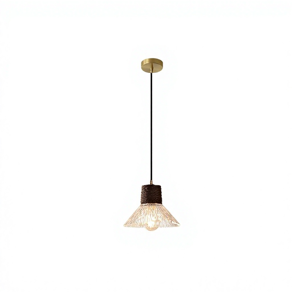 Ming-Qing-style Nanyang-inspired Warm White Hanging Pendant Chandelier for Restaurant Bar Island Counter Walnut Finish