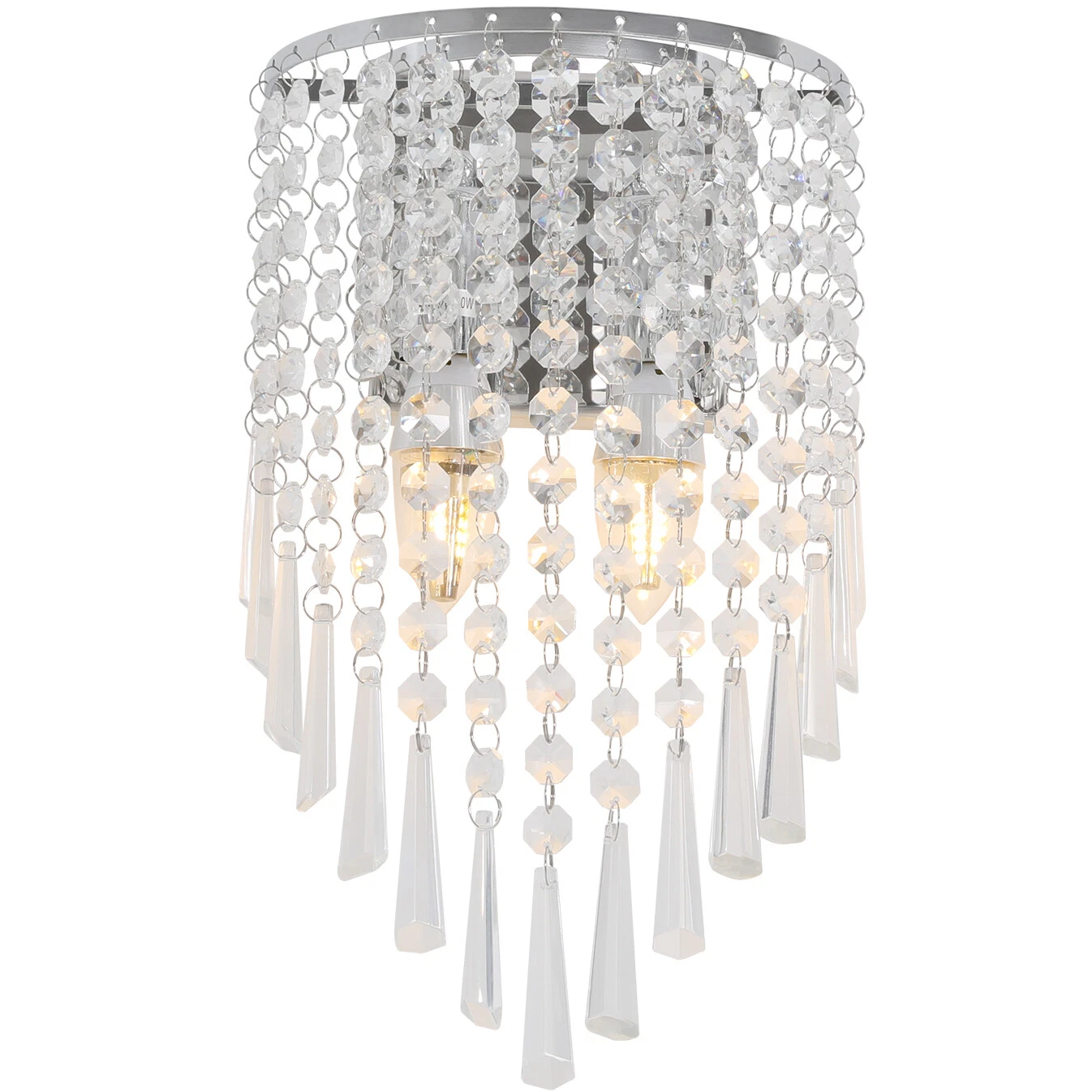 Crystal Wall Lamp Wall Light with E14 Lamp Holder Wall Mount Light Fixture