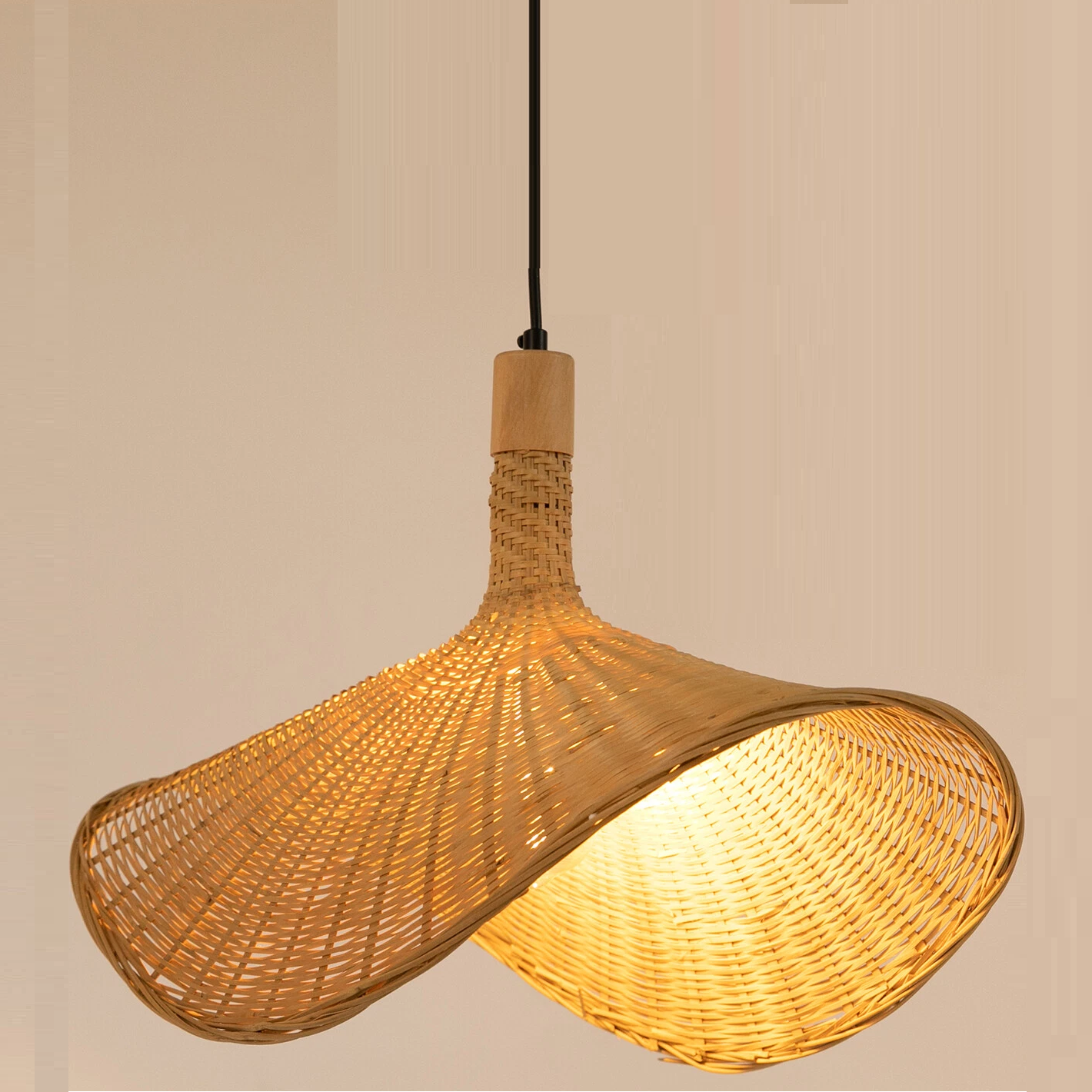 Retro Pendant Light Woven Hanging Chandelier Kitchen Dining Room Ceiling Light