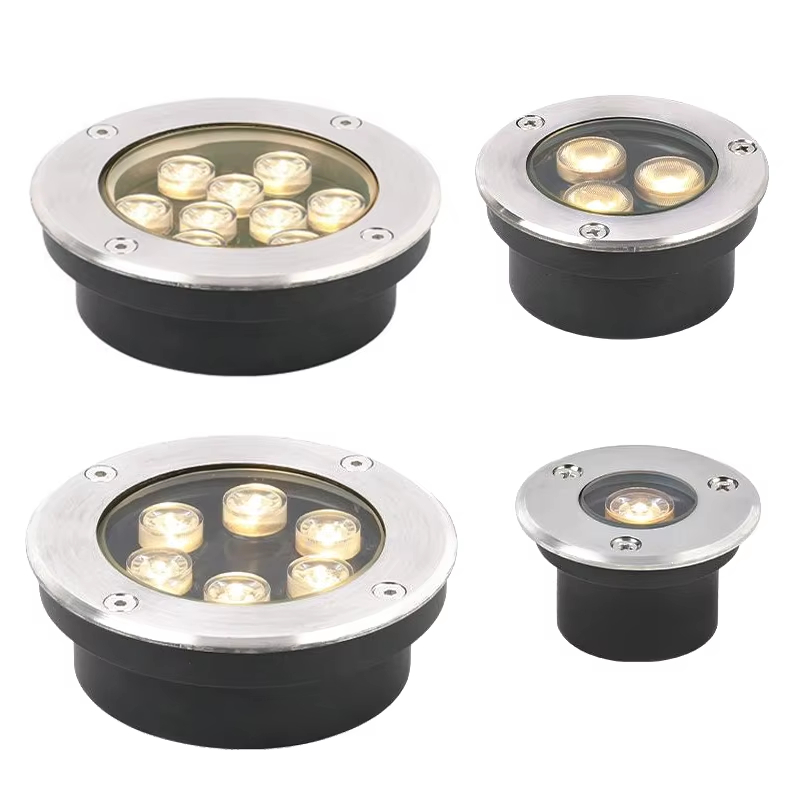 Ultra-thin IP67 Garden In-ground Underground Light Slim Low-profile LED Outdoor Waterproof Recessed Stainless Steel Lighting