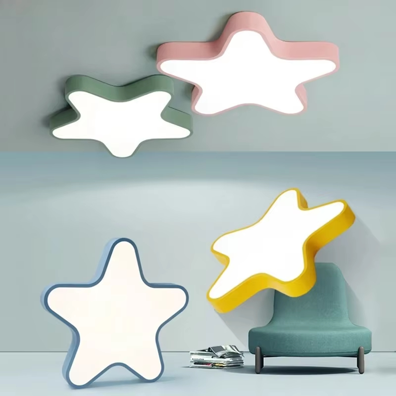 Children's Room LED Star Ceiling Lamp Dining Living Room Bedroom Study Amusement Park Light Nursery Room Decor Lighting