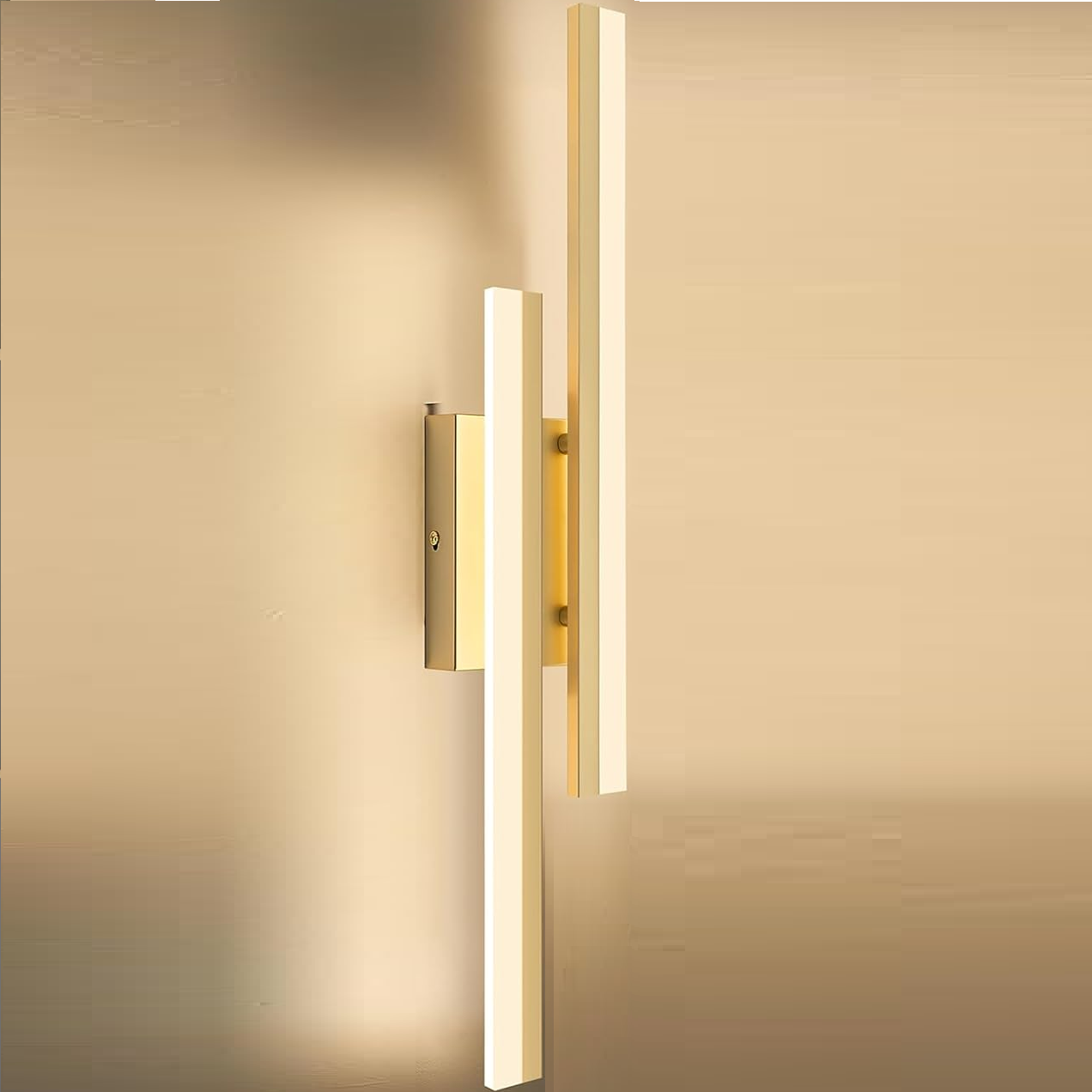 LED Wall Sconce Set of 2 Gold Remote Modern LED Vanity Lights Set of 2 Indoor Wall Light Fixtures
