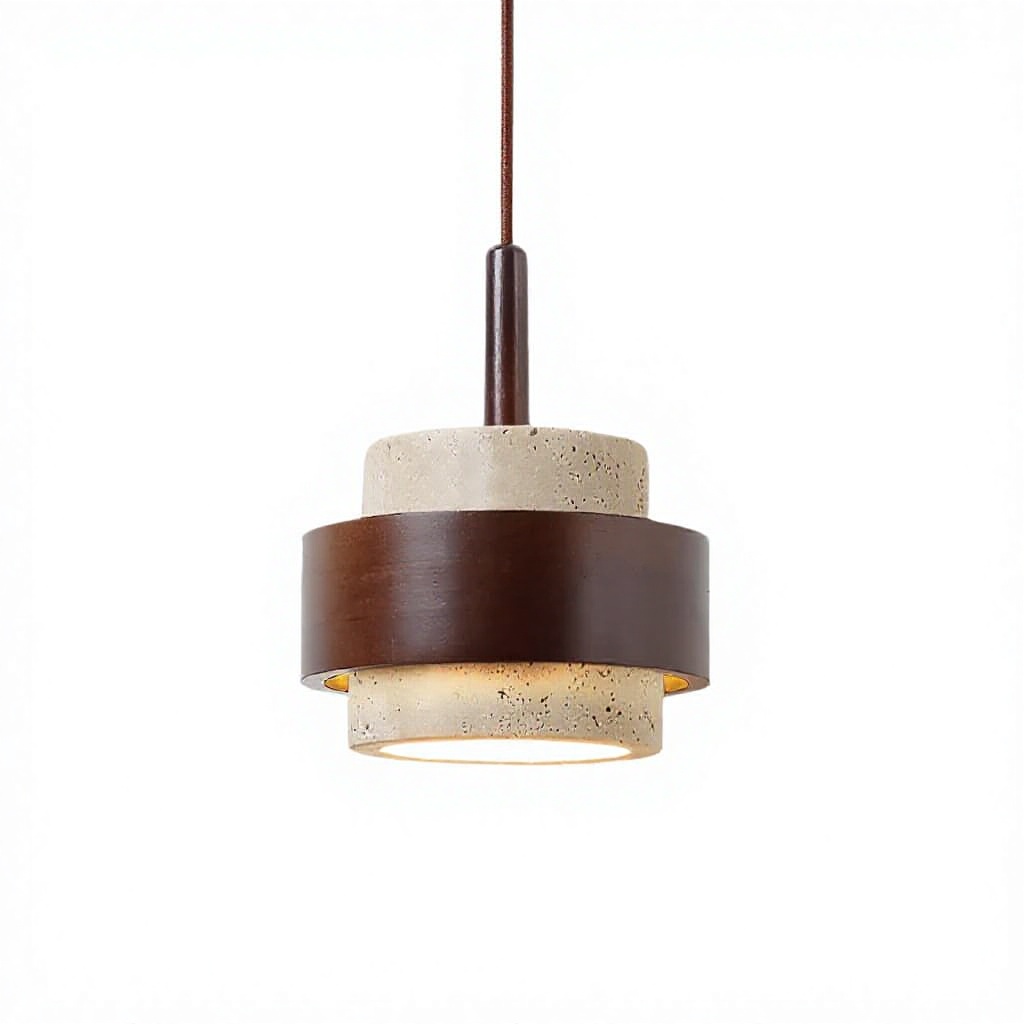 Vintage Natural Stone Wabi-Sabi Ceiling Pendant Light Chandelier Cave Stone Farmhouse Travertine Bedside Restaurant Kitchen