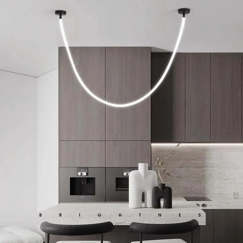 Creative DIY Flexible Silicone LED Pendant Lamp Smart Chandelier Linear Light for Bar Kitchen Living Room Home Decor