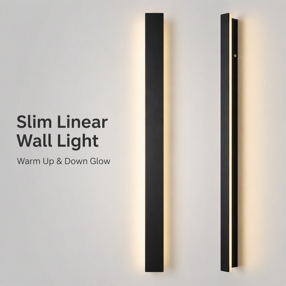 IP65 Waterproof LED Wall Light Outdoor Modern Linear Long Strip Sconce Garden Villa Porch Exterior Wall Mounted Lighting