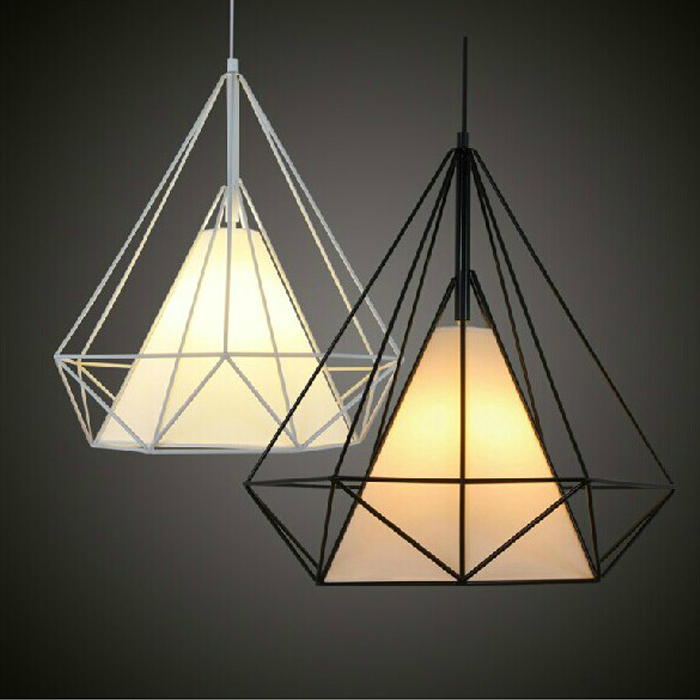 Retro Style Vintage Ceiling Pedant Light Fixture Bird Cage Shape Lampshade Pendant Lamp for Kitchen