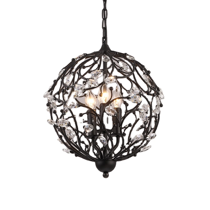 Vintage LED K9 Crystal Branch Ceiling Pendant Light