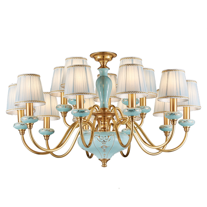 French Style Big Chandelier 15 Arms Fancy Light Pendant Brass Lighting