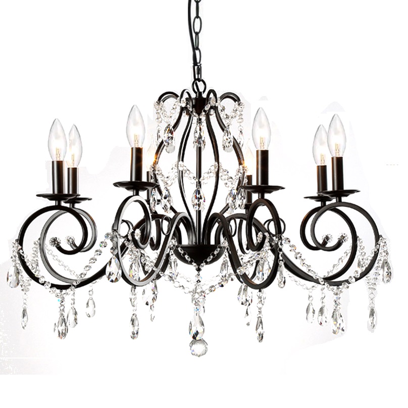 American Style 8-Light 33 1/2" Wide Bronze Scroll Chandelier