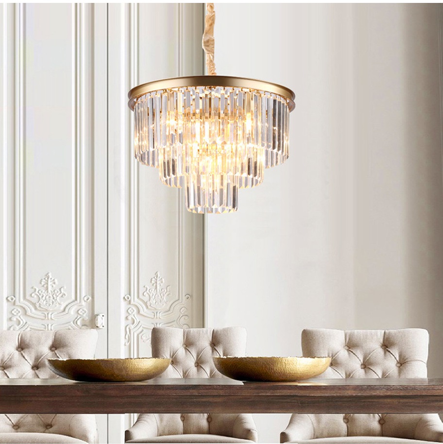 Odeon Modern Crystal Chandelier Pendant Ceiling Lighting Fixture for Dining Room