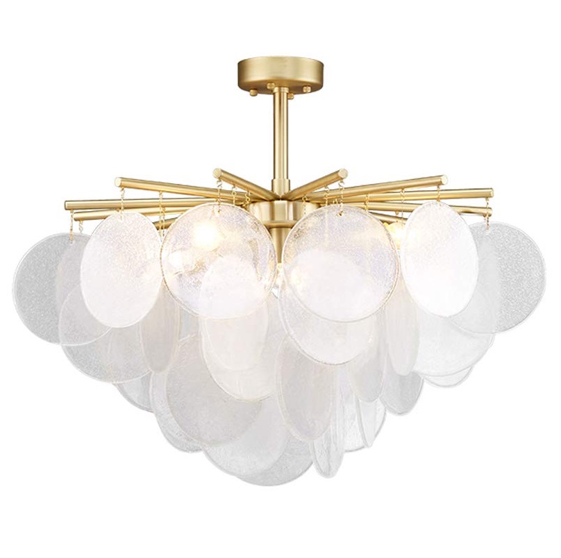 Nordic Creative Cross Crystal Living Room Bar Chandelier LED Gold Ring Pendant Lamp
