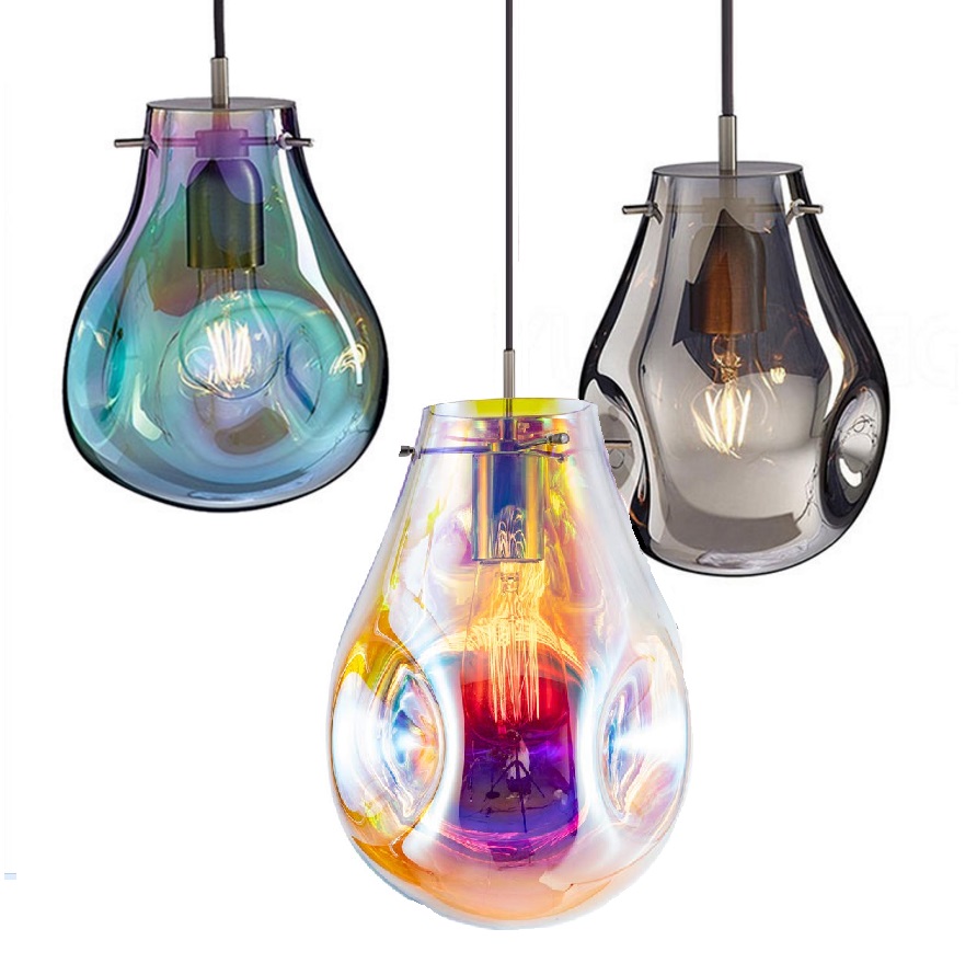 Colorful Contemporary Lavva Irregular Shape Chic Glass Island Pendant Light Hanging Ceiling Lighting