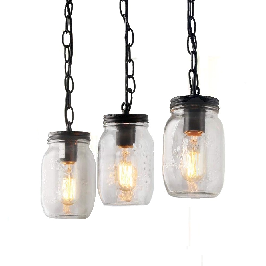 1-light Pendant Lighting Glass Bottle Jar Ceiling Pendant Lights