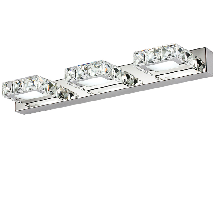 Bathroom Vanity Light 9W Warm White Cool White LED Wall Light Chrome Stainless Steel Crystal Light Fixture